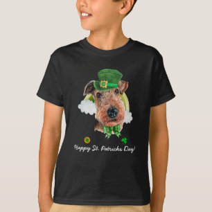 Funny Airedale Terrier Gold St Patricks Festival T-Shirt