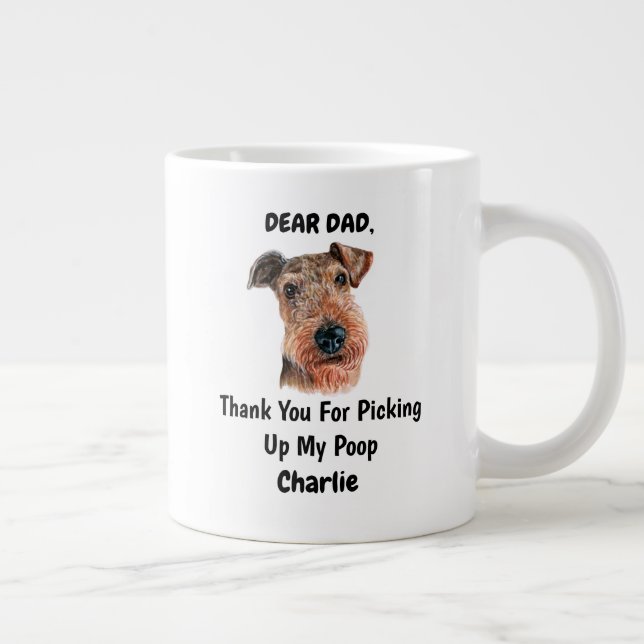 Funny Airedale Terrier Vater Jumbo-Tasse (Rechts)