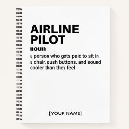 Funny Airline Pilot - Definition Notizbuch