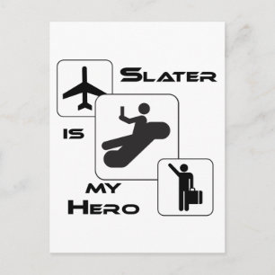 Funny Airline T - Shirt Slater ist mein Held Postkarte
