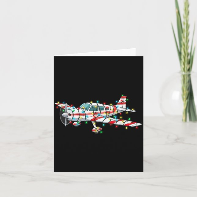 Funny Airplane Christmas Graphics Lights Lover  Karte (Vorderseite)