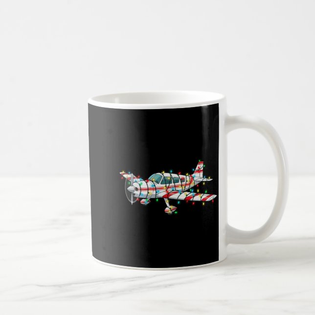 Funny Airplane Christmas Graphics Lights Lover Lon Kaffeetasse (Rechts)