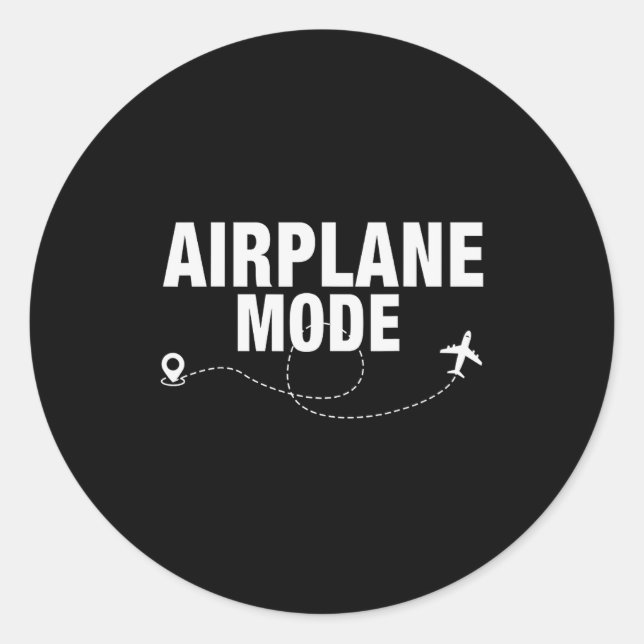 Funny Airplane Mode Flying Traveler Gift  Runder Aufkleber (Vorderseite)