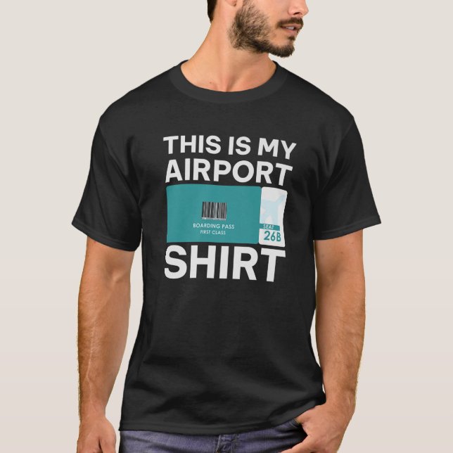 Funny Airport Boarding Pass, Funny Travel T-Shirt (Vorderseite)