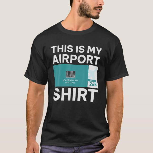 Funny Airport Boarding Pass, Funny Travel T-Shirt (Vorderseite)