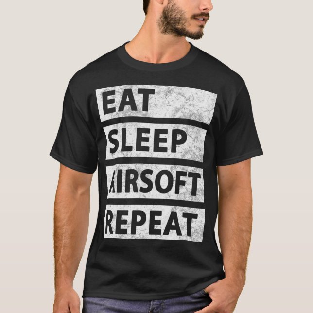 Funny Airsoft Ess Sleep Airsoft T-Shirt (Vorderseite)
