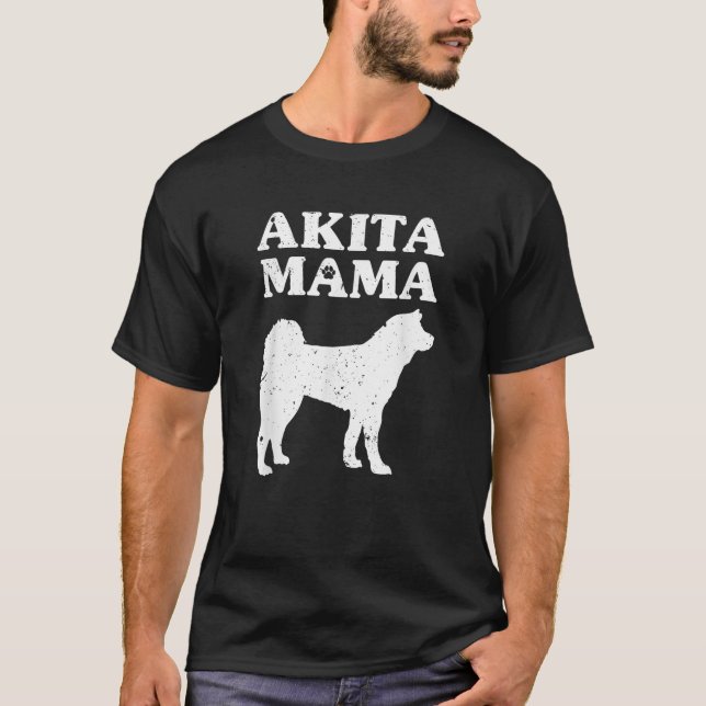 Funny Akita Inu Design Women Mothers Akita Lover P T-Shirt (Vorderseite)