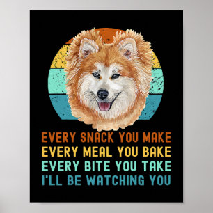 Funny Akita Inu oder Kuma Inu Hund jeden Snack Sie Poster