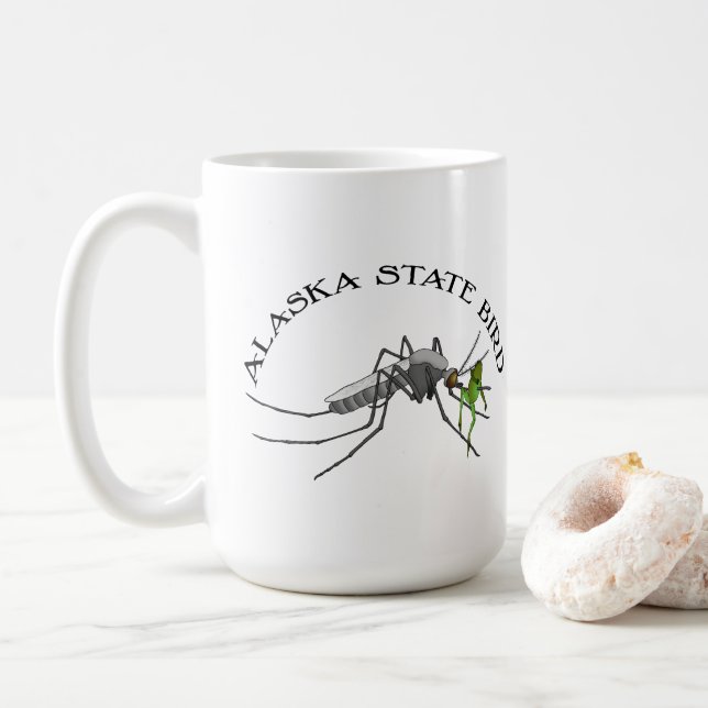 Funny Alaska Staat Bird - 15 oz. Mug Kaffeetasse (Mit Donut)