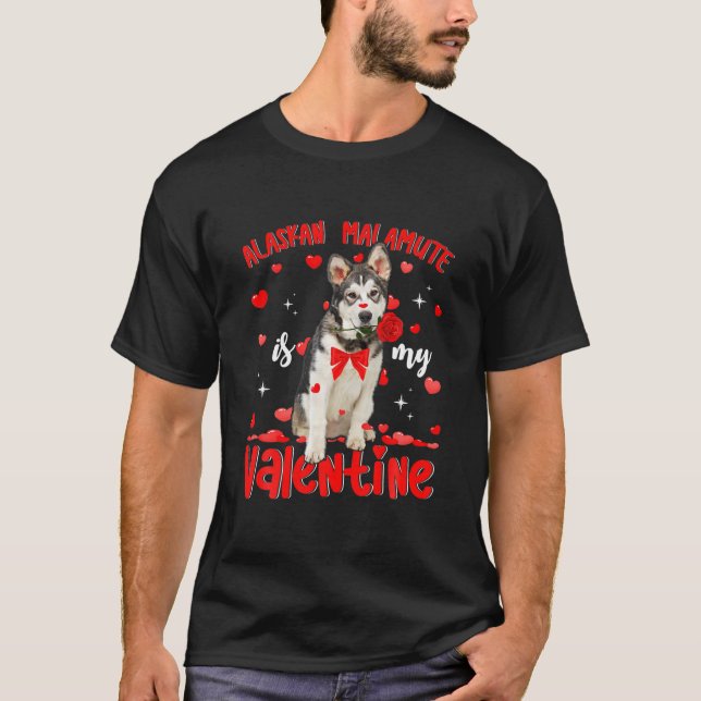 Funny Alaskan Malamute ist mein Valentine Hund Vat T-Shirt (Vorderseite)