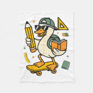 Funny Albern Gänse Niedliche Ente Zurück zur Schul Fleecedecke