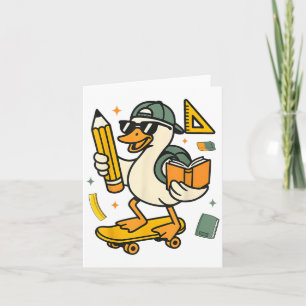 Funny Albern Gänse Niedliche Ente Zurück zur Schul Karte