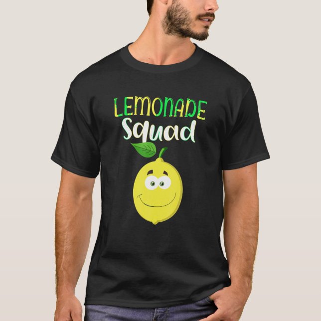 Funny Albern Lächeln Lemon Summer Lemonade Squad T T-Shirt (Vorderseite)