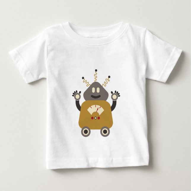 Funny Albern Retro Robot T - Shirt (Vorderseite)