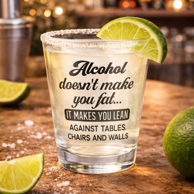 Funny Alcohol macht dich nicht fett Schnapsglas (Von Creator hochgeladen)