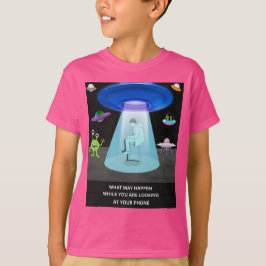 Funny Alien Abduction Phone Distraction Sci-Fi T-Shirt