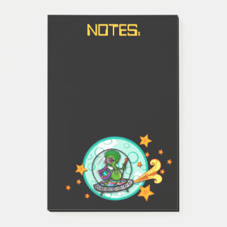 FUNNY ALIEN BLACK GRAPHIC POST IT VERTICAL NOTEPAD POST-IT KLEBEZETTEL