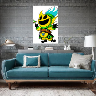 Funny Alien Cartoon   Art der AI Poster