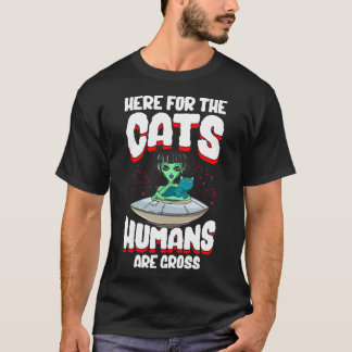 Funny Alien Cat Abductor Halloween Spaß T-Shirt