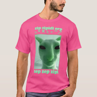 Funny Alien Cat Brainrot Meme Gift T-Shirt