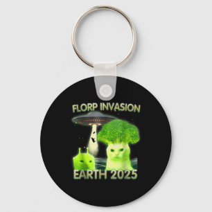 Funny Alien Cat Meme Florp Invasion Earth 2025 Wom Schlüsselanhänger