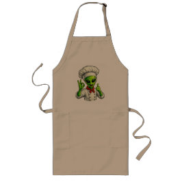 Funny Alien Chef Design Cute Space Cook With Chef Lange Schürze