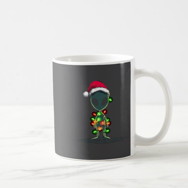 Funny Alien Christmas Graphics Lights Lover Extrat Kaffeetasse (Rechts)