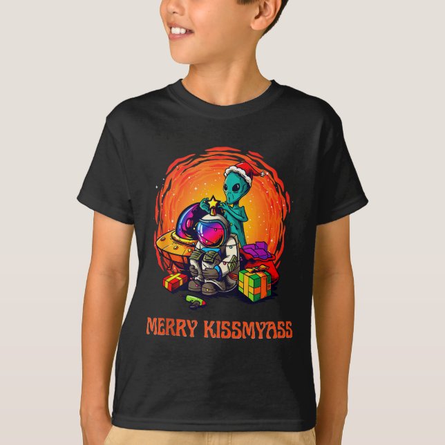Funny Alien Christmas Shirt _ Merry Kissmy Tank To (Vorderseite)