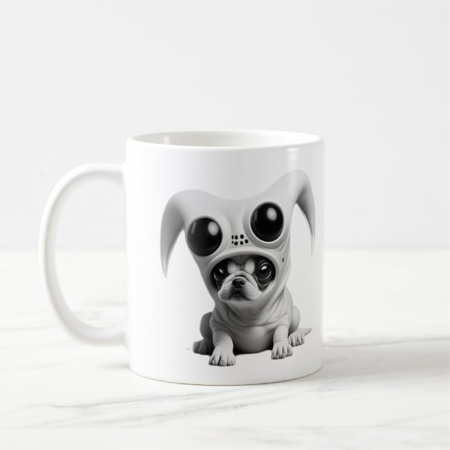 Funny Alien dog Kaffeetasse (Links)