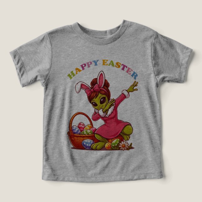 Funny Alien Easter Bunny Dabbing Cute Easter Egg (Design Vorderseite)