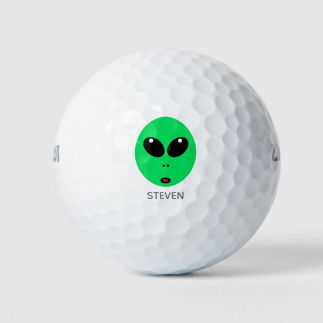 Funny Alien Face Cartoon Personalisiert Golfball (Vorderseite)