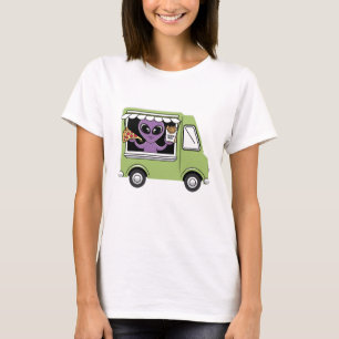 Funny Alien Food Truck Französisch Fries und Pizza T-Shirt