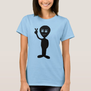 Funny Alien Friedenszeichen T - Shirt