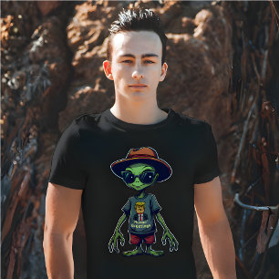 Funny Alien "Human Greetings" Politische Satire T-Shirt