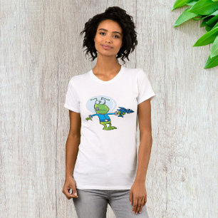 Funny Alien mit Ray Gun Sci-Fi Space Invader T-Shirt