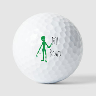 Funny Alien 🛸 Monogram UFO Spooky Golfball