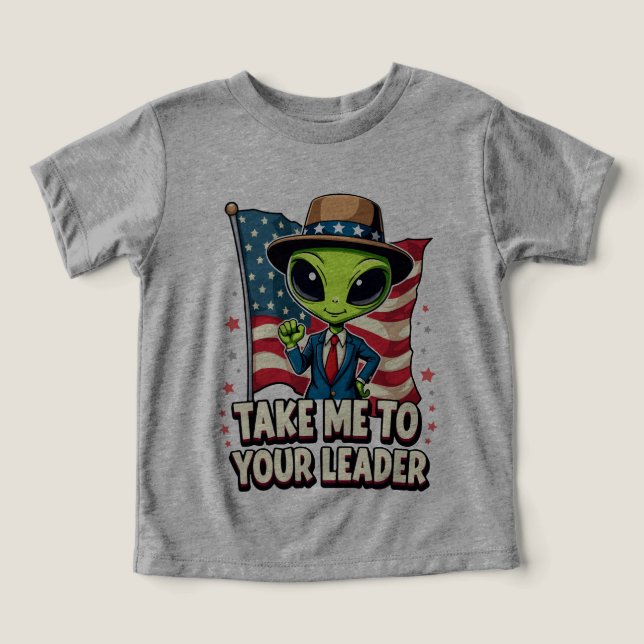 Funny Alien Nimm mich zu Ihrem Leader USA Patrioti (Design Vorderseite)