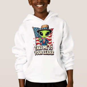 Funny Alien Nimm mich zu Ihrem Leader USA Patrioti Hoodie