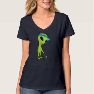 Funny Alien Playing Golf Parody Golfer UFO Golfspi T-Shirt