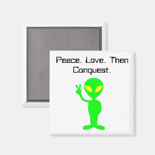 Funny Alien Sci-Fi Cartoon Extraterrestrial Kunst Magnet (Vorderseite/Rückseite)