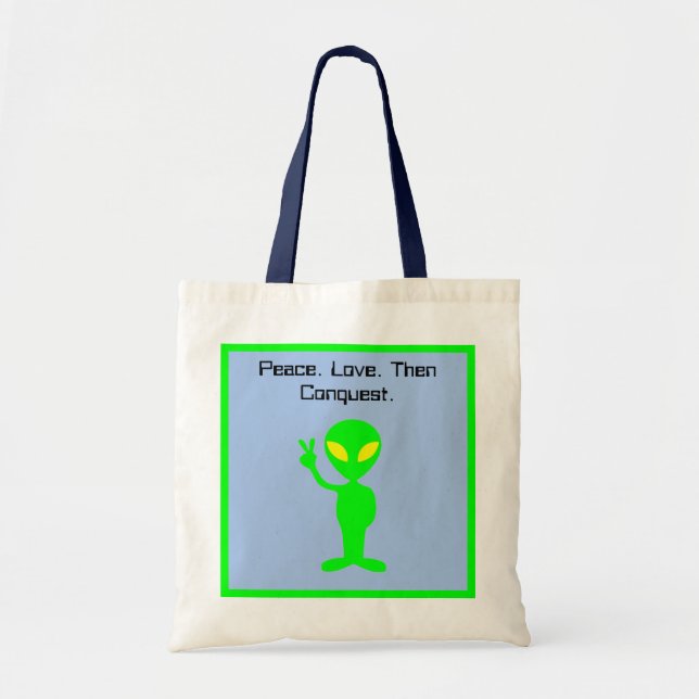 Funny Alien Sci-Fi Cartoon Extraterrestrial Kunst Tragetasche (Vorne)
