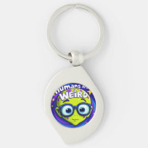 Funny Alien - Space Button "Menschen sind seltsam"