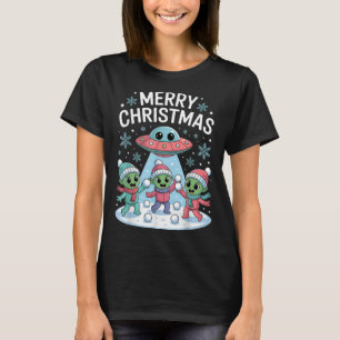 Funny Alien Trio Merry Ugly Weihnachtsmannmütze Gi T-Shirt