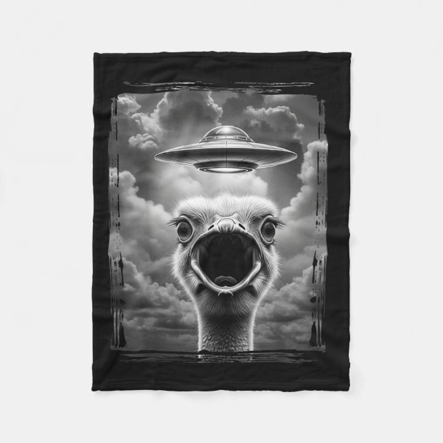 Funny Alien Turkey Ufo Selfie Thanksgiving Meme  Fleecedecke (Vorderseite)