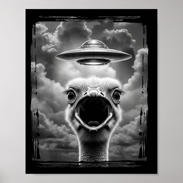 Funny Alien Turkey Ufo Selfie Thanksgiving Meme  Poster (Vorne)