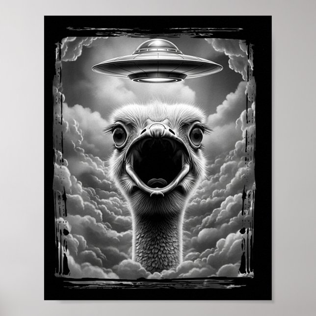 Funny Alien Turkey Ufo Selfie Thanksgiving Men Wom Poster (Vorne)