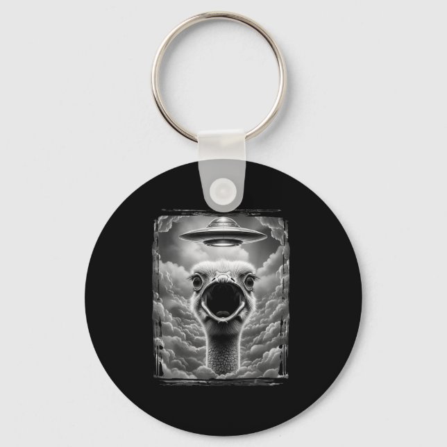 Funny Alien Turkey Ufo Selfie Thanksgiving Men Wom Schlüsselanhänger (Vorderseite)