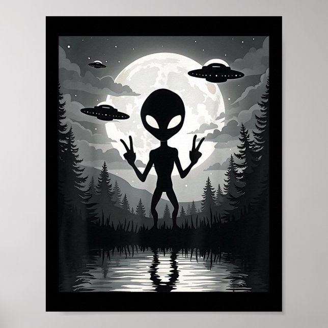 Funny Alien Uap Extraterrestrial Ufos Kosmische Be Poster (Vorne)