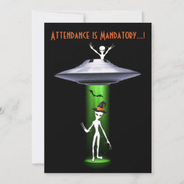 Funny Alien 🎅 🛸 UFO-Halloween-Party Einladung