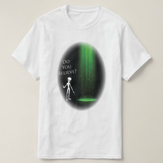 Funny Alien 🎅 🛸 UFO-Halloween-Party T-Shirt (Design vorne)